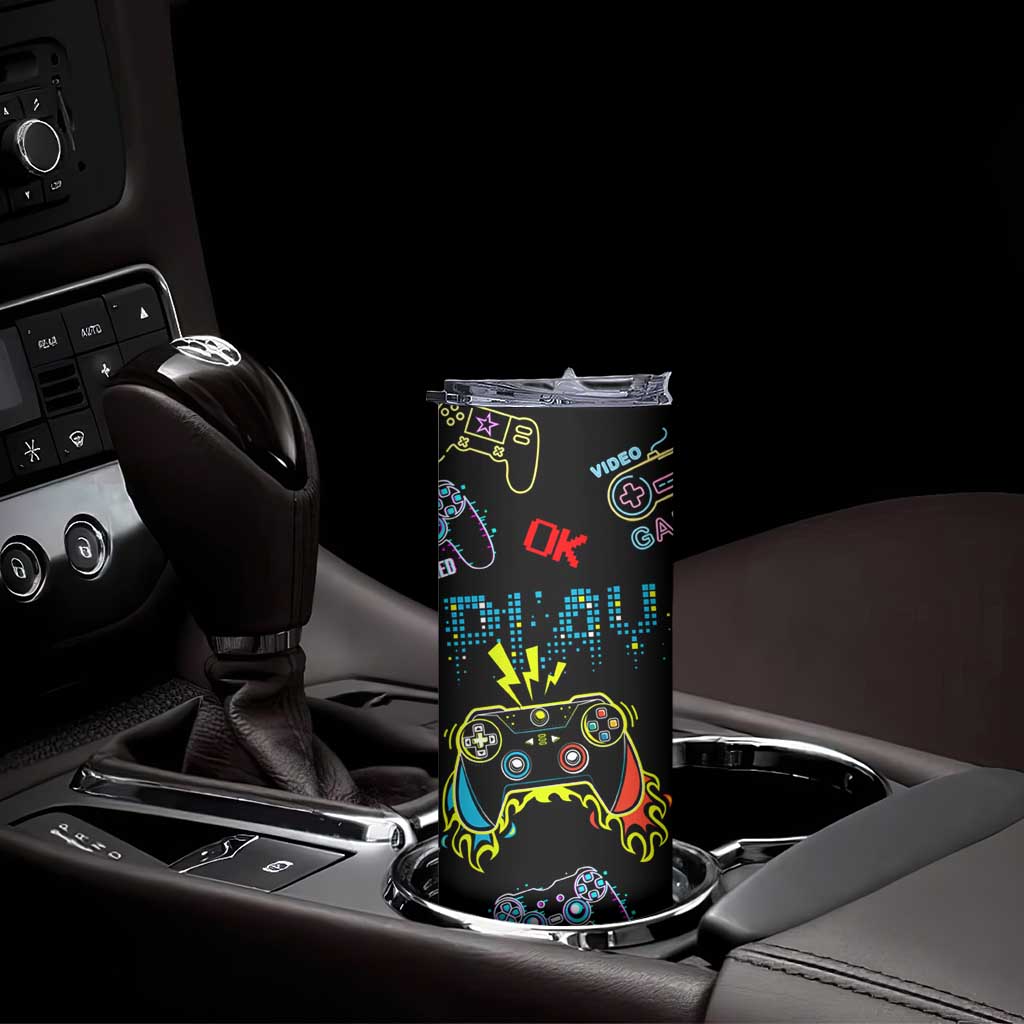 Gamer Nutrition Facts Skinny Tumbler Video Game Controller Funny Gaming Gift TB02 Print Your Wear