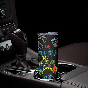 Gamer Nutrition Facts Skinny Tumbler Video Game Controller Funny Gaming Gift TB02 Print Your Wear