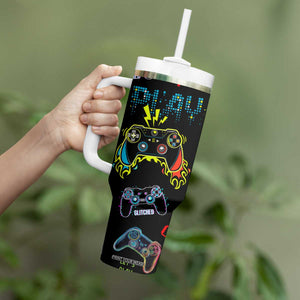 Gamer Nutrition Facts Tumbler With Handle Video Game Controller Funny Gaming Gift TB02 Print Your Wear
