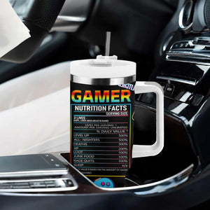 Gamer Nutrition Facts Tumbler With Handle Video Game Controller Funny Gaming Gift TB02 Print Your Wear