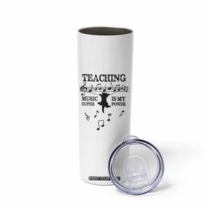 Music Teacher Skinny Tumbler Teaching Music Is My Superpower Musicians Funny Cat Music Notes TB02 Print Your Wear
