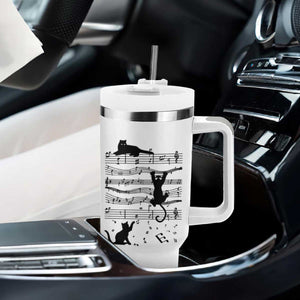 Music Teacher Tumbler With Handle Teaching Music Is My Superpower Musicians Funny Cat Music Notes TB02 Print Your Wear