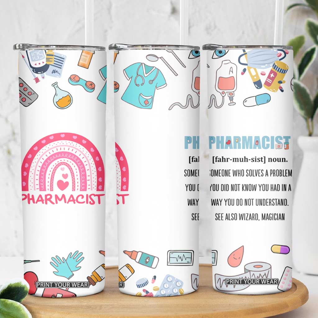 Funny Pharmacist Skinny Tumbler Pharmacy Tech Appreciation Pill Bottle Prescription TB02 Print Your Wear