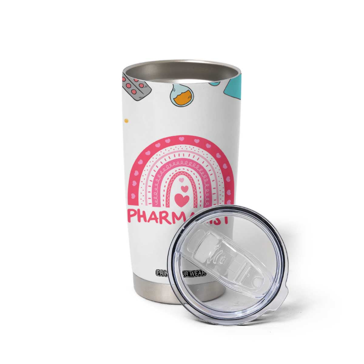 Funny Pharmacist Tumbler Cup Pharmacy Tech Appreciation Pill Bottle Prescription TB02 Print Your Wear