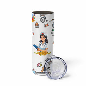 Funny Nurse Nutrition Facts Skinny Tumbler Medical Rn Healthcare Worker Appreciation, Nursing School Student Gift TB02 Print Your Wear