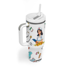 Funny Nurse Nutrition Facts Tumbler With Handle Medical Rn Healthcare Worker Appreciation, Nursing School Student Gift TB02 Print Your Wear