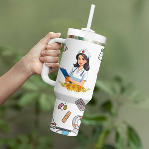 Funny Nurse Nutrition Facts Tumbler With Handle Medical Rn Healthcare Worker Appreciation, Nursing School Student Gift TB02 Print Your Wear