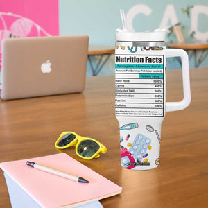 Funny Nurse Nutrition Facts Tumbler With Handle Medical Rn Healthcare Worker Appreciation, Nursing School Student Gift TB02 Print Your Wear