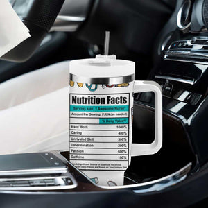 Funny Nurse Nutrition Facts Tumbler With Handle Medical Rn Healthcare Worker Appreciation, Nursing School Student Gift TB02 Print Your Wear