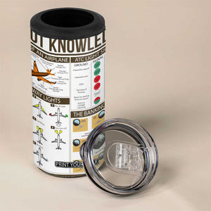 Funny Skilled Pilot 4 in 1 Can Cooler Tumbler Can Keep It Up For Hours Flight Instructor Aviation Enthusiast Gift TB02 Print Your Wear