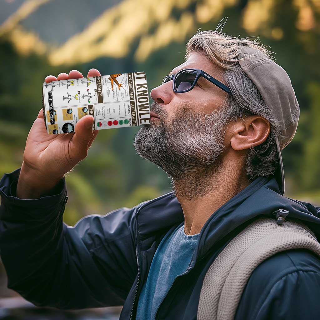 Funny Skilled Pilot 4 in 1 Can Cooler Tumbler Can Keep It Up For Hours Flight Instructor Aviation Enthusiast Gift TB02 Print Your Wear