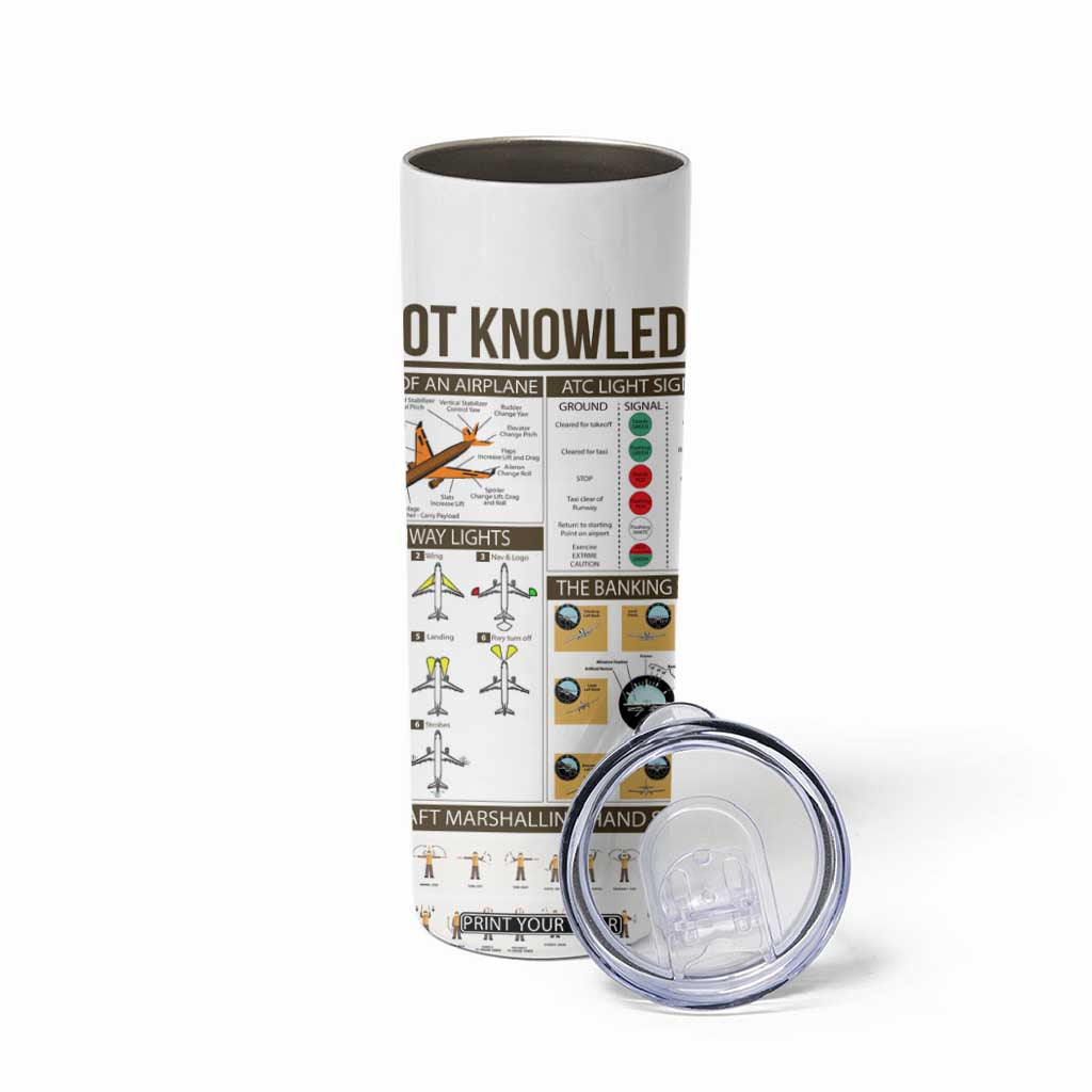 Funny Skilled Pilot Skinny Tumbler Can Keep It Up For Hours Flight Instructor Aviation Enthusiast Gift TB02 Print Your Wear