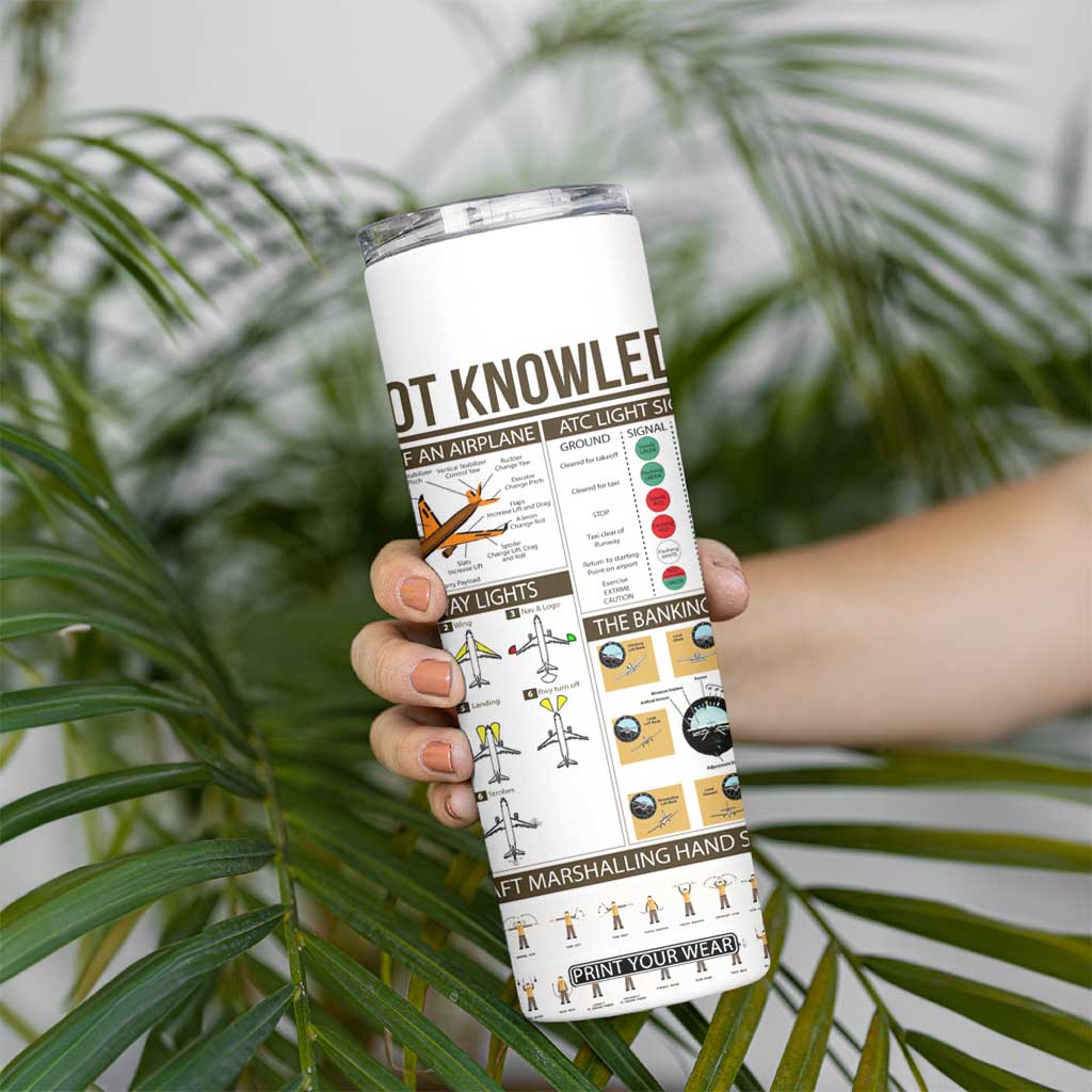 Funny Skilled Pilot Skinny Tumbler Can Keep It Up For Hours Flight Instructor Aviation Enthusiast Gift TB02 Print Your Wear