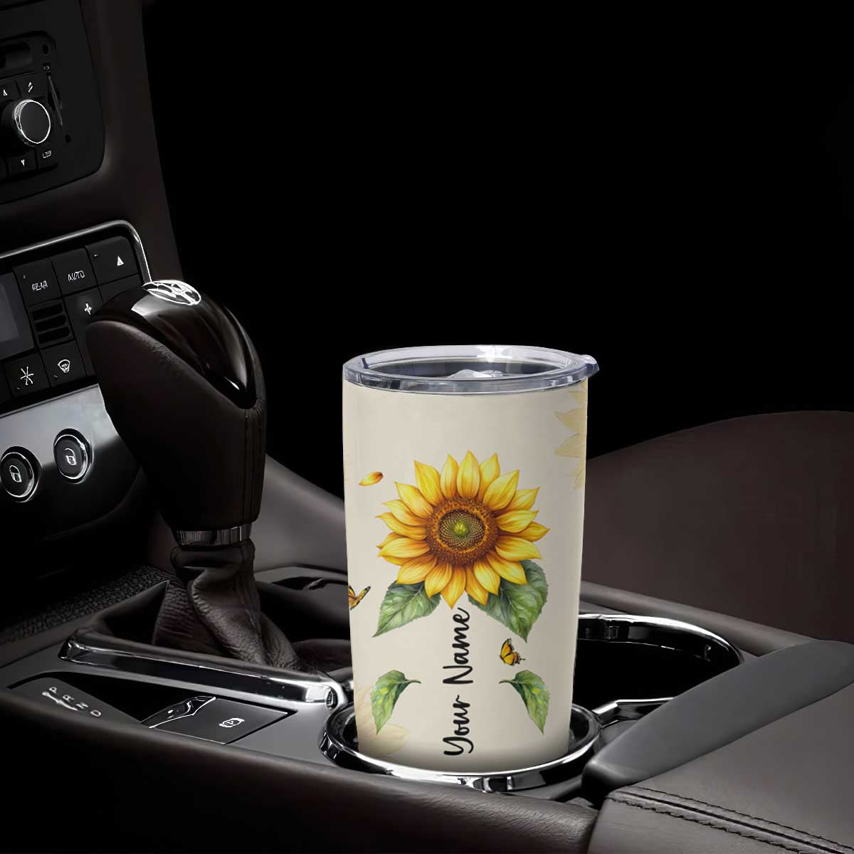 Personalized Sunflower Garden Tumbler Cup Custom Name In A World Full Of Roses Be A Sunflower Inspirational Gift TB02 Print Your Wear