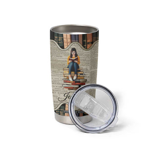 Personalized Book Lover Tumbler Cup Custom Name Just One More Chapter Bookworm Bibliophile Gift TB02 Print Your Wear