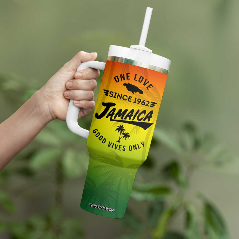 One Love Jamaica Tumbler With Handle Every Little Thing Gonna Be Alright Good Vibes Since 1962 TB02 Print Your Wear