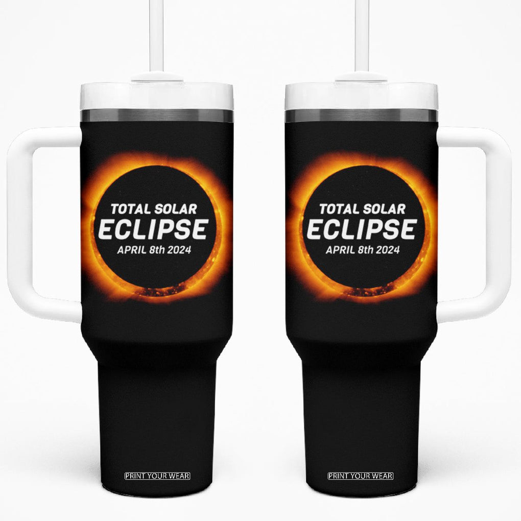 Total Solar Eclipse Tumbler With Handle America Totality April 8th 2024 TB02 One Size: 40 oz Black Printyourwear