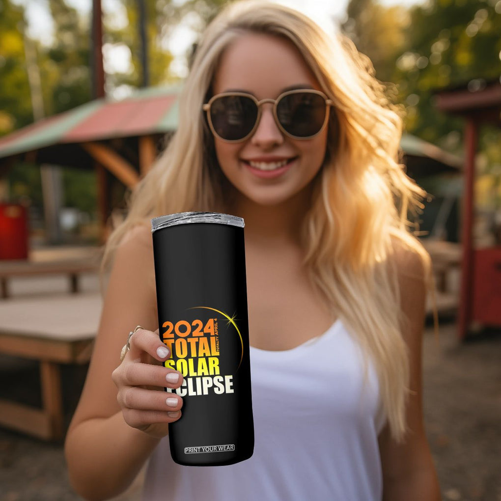 Total Solar Eclipse Skinny Tumbler America Totality April 8 2024 TB02 Printyourwear