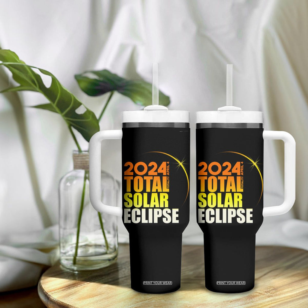 Total Solar Eclipse Tumbler With Handle America Totality April 8 2024 TB02 Printyourwear