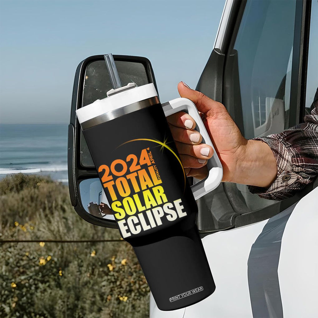 Total Solar Eclipse Tumbler With Handle America Totality April 8 2024 TB02 Printyourwear