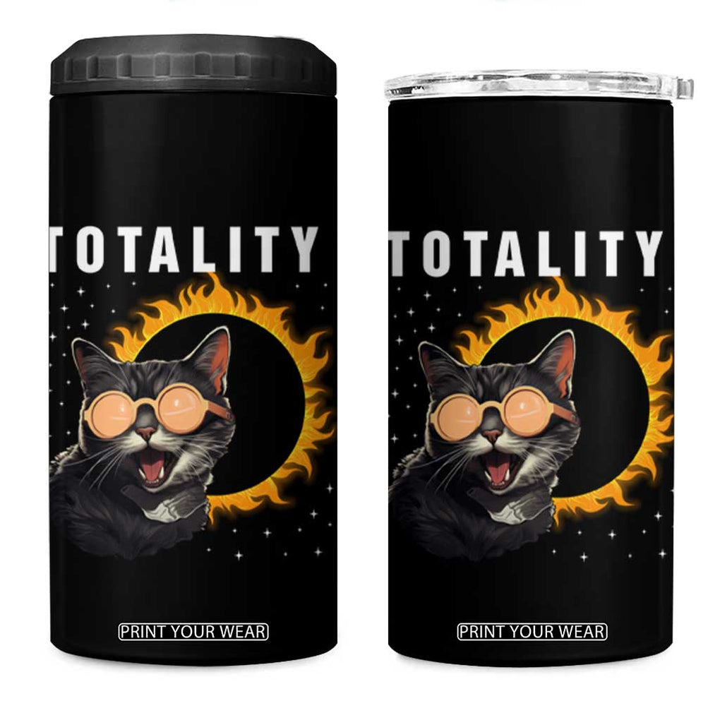 Total Solar Eclipse 4 in 1 Can Cooler Tumbler Funny Cat Totality TB02 One Size: 16 oz Black Print Your Wear