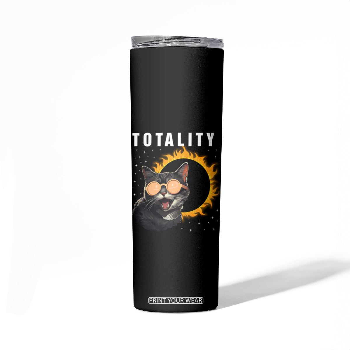 Total Solar Eclipse Skinny Tumbler Funny Cat Totality TB02 Printyourwear
