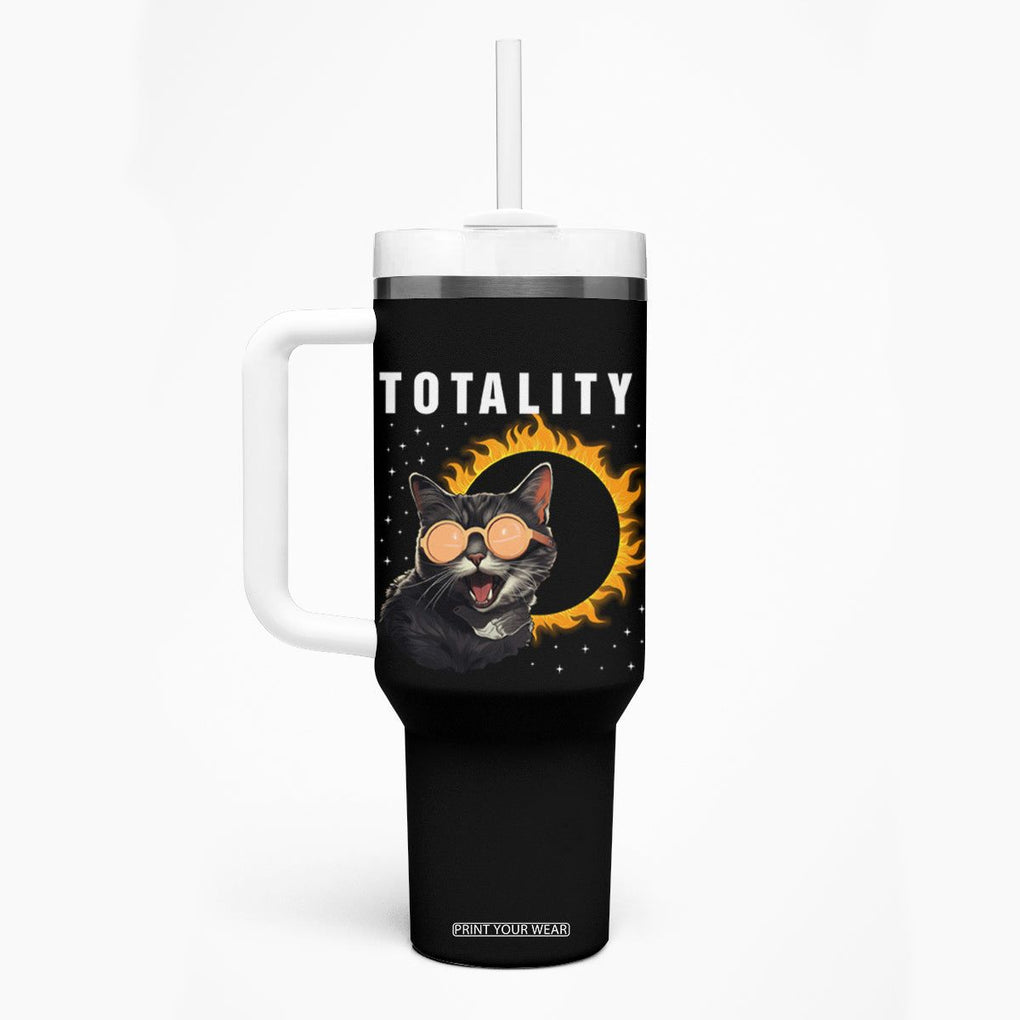 Total Solar Eclipse Tumbler With Handle Funny Cat Totality TB02 Printyourwear