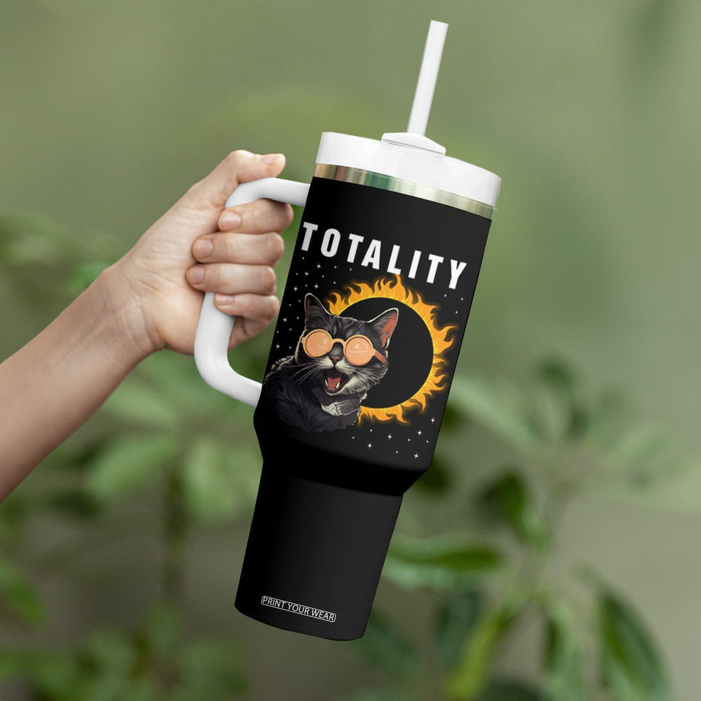 Total Solar Eclipse Tumbler With Handle Funny Cat Totality TB02 Printyourwear