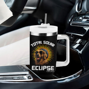 Total Solar Eclipse Tumbler With Handle Golden Retriever April 8 2024 TB02 Printyourwear