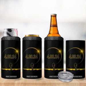 Total Solar Eclipse Bigfoot 4 in 1 Can Cooler Tumbler American Totality April 8 2024 Sasquatch Silhouette TB02 Print Your Wear