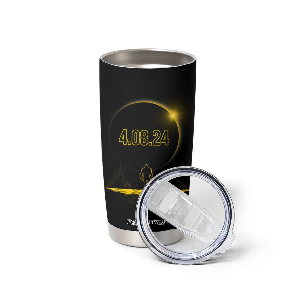 Total Solar Eclipse Bigfoot Tumbler Cup American Totality April 8 2024 Sasquatch Silhouette TB02 Printyourwear
