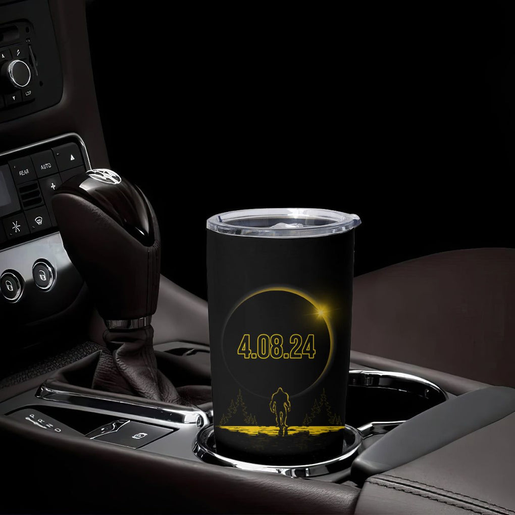 Total Solar Eclipse Bigfoot Tumbler Cup American Totality April 8 2024 Sasquatch Silhouette TB02 Printyourwear