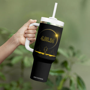 Total Solar Eclipse Bigfoot Tumbler With Handle American Totality April 8 2024 Sasquatch Silhouette TB02 Printyourwear