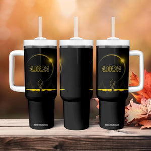Total Solar Eclipse Bigfoot Tumbler With Handle American Totality April 8 2024 Sasquatch Silhouette TB02 Printyourwear