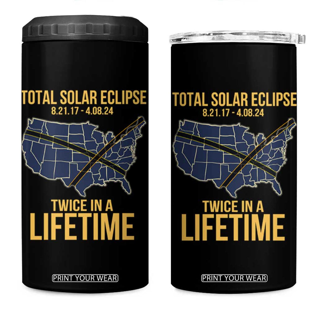 Total Solar Eclipse 4 in 1 Can Cooler Tumbler Twice In A Life Time Tour Map American Totality 2024 2017 TB02 One Size: 16 oz Black Print Your Wear