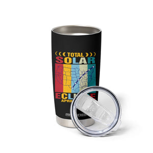 Total Solar Eclipse Tumbler Cup Retro American Totality Tour Map April 8 2024 TB02 Printyourwear