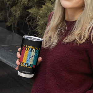 Total Solar Eclipse Tumbler Cup Retro American Totality Tour Map April 8 2024 TB02 Printyourwear
