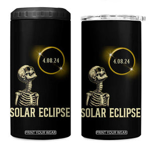 Total Solar Eclipse Skeleton 4 in 1 Can Cooler Tumbler Funny Watching American Totality April 8 2024 Matching TB02 One Size: 16 oz Black Print Your Wear