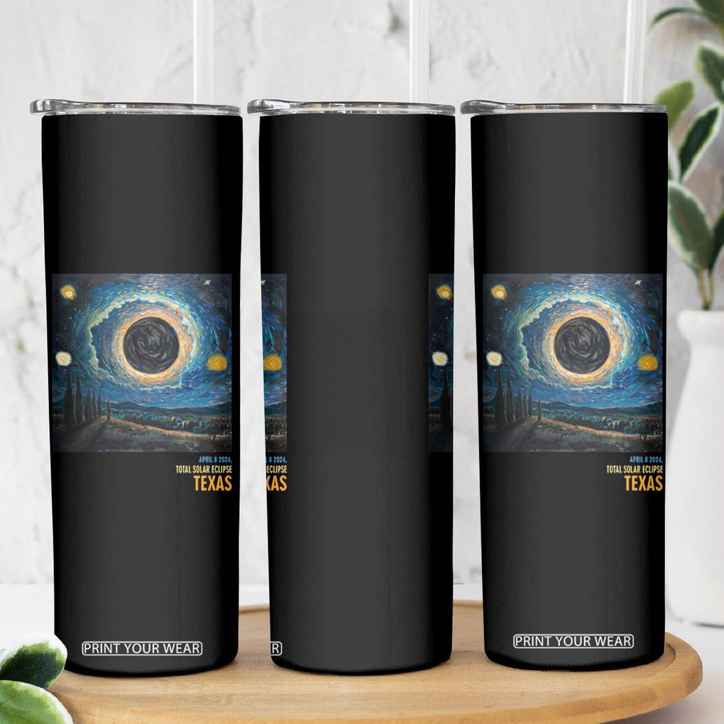 Total Solar Eclipse Skinny Tumbler April 8 2024 Starry Night Totality TB02 Printyourwear
