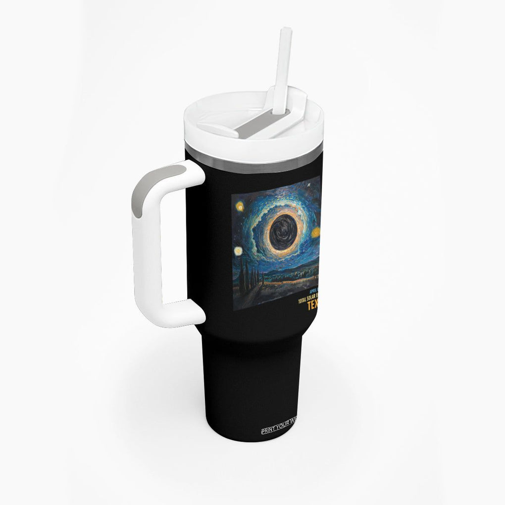 Total Solar Eclipse Tumbler With Handle April 8 2024 Starry Night Totality TB02 Printyourwear