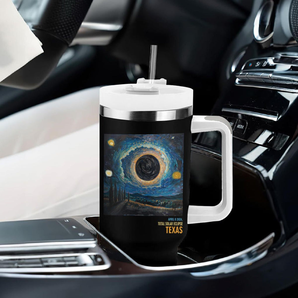 Total Solar Eclipse Tumbler With Handle April 8 2024 Starry Night Totality TB02 Printyourwear