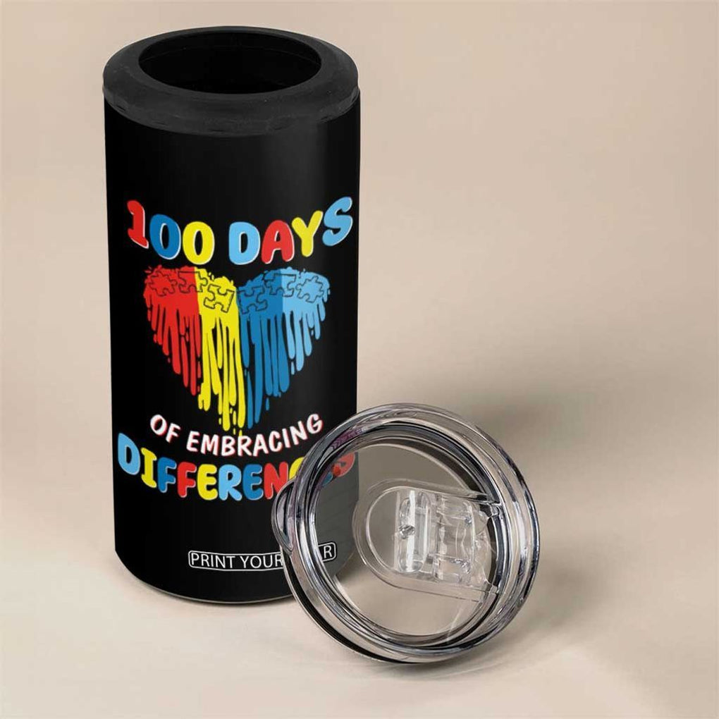 100 Days of School IEP 4 in 1 Can Cooler Tumbler Embrace Differences Neurodiversity Autism Acceptance ADHD Awareness TB02 Print Your Wear