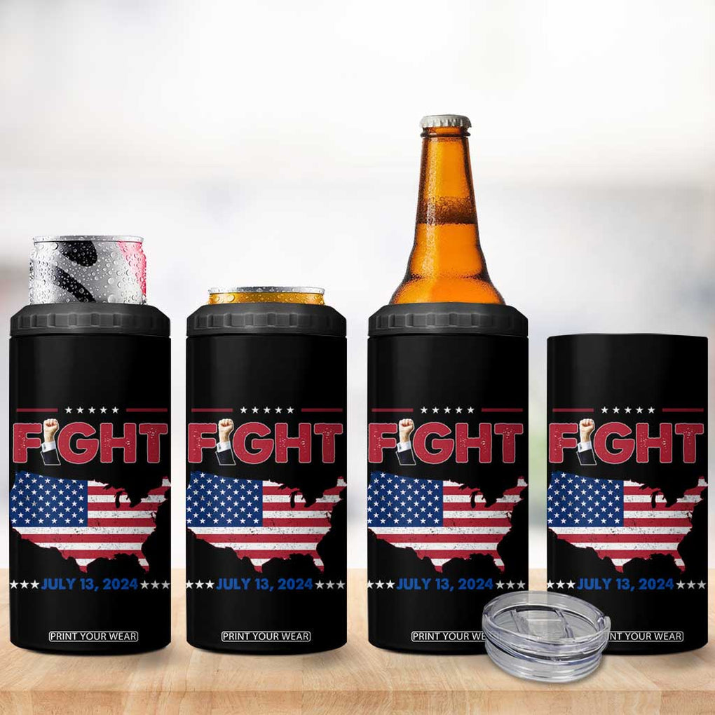 Trump Raised Fist 4 in 1 Can Cooler Tumbler Fight American Flag TB02 Print Your Wear