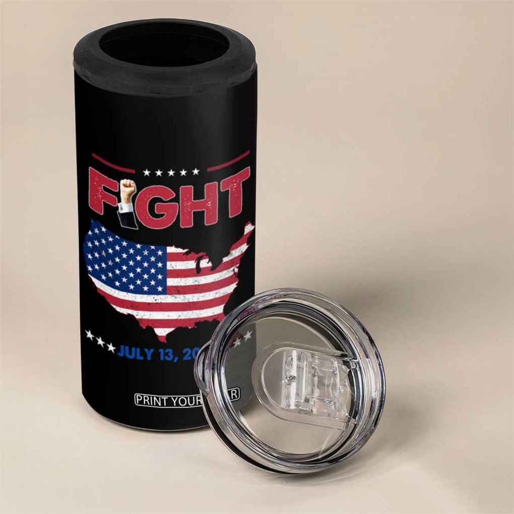 Trump Raised Fist 4 in 1 Can Cooler Tumbler Fight American Flag TB02 Print Your Wear