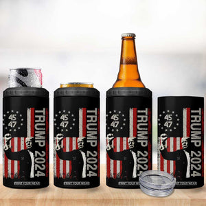 Trump 2024 4 in 1 Can Cooler Tumbler President 45 47 American Betsy Ross Flag TB02 Print Your Wear
