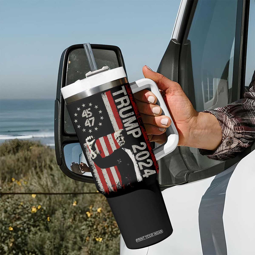 Trump 2024 Tumbler With Handle President 45 47 American Betsy Ross Flag TB02 Print Your Wear