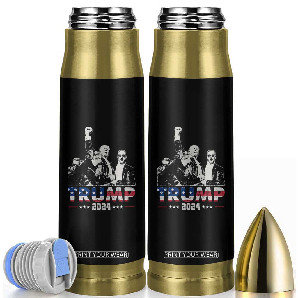 Trump Raised Fist Bullet Tumbler Trump 2024 For President TB02 Black Print Your Wear