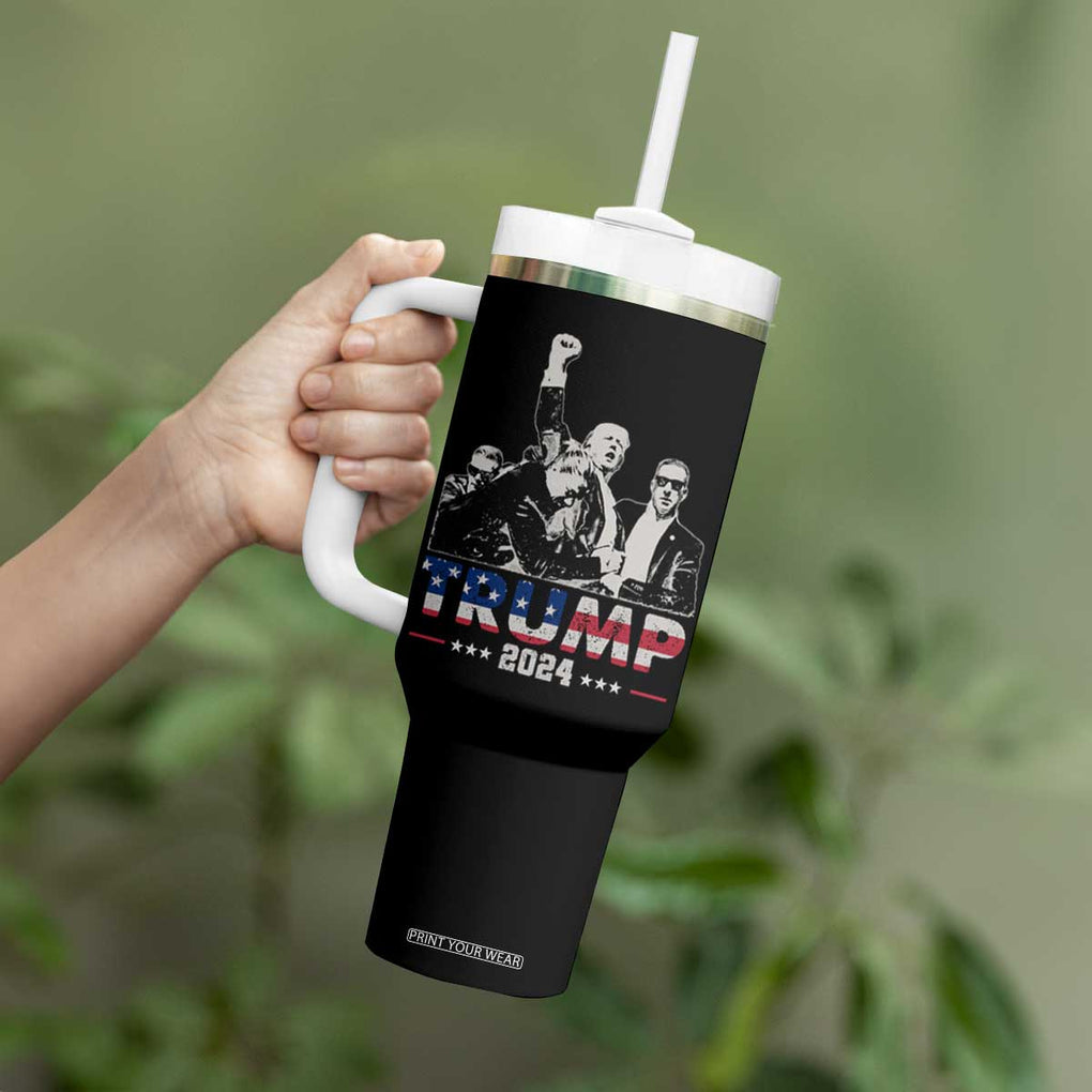 Trump Raised Fist Tumbler With Handle Trump 2024 For President TB02 Print Your Wear