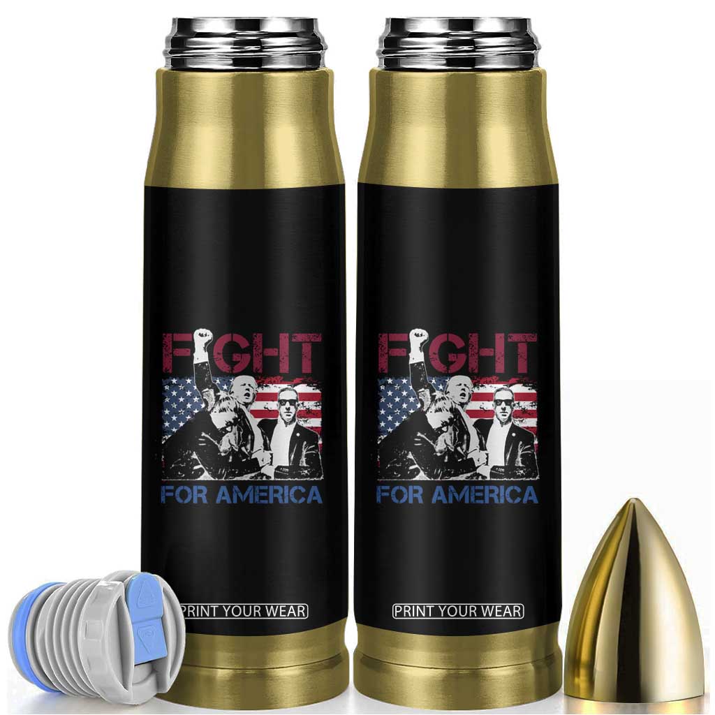 Trump Raised Fist Bullet Tumbler Fight For America President 45 47 US Flag TB02 Black Print Your Wear