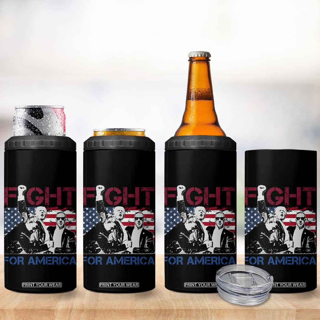 Trump Raised Fist 4 in 1 Can Cooler Tumbler Fight For America President 45 47 US Flag TB02 Print Your Wear